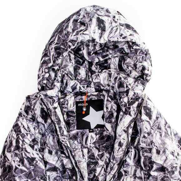 Molo Hildegarde Silver Foil Kids Girls Puffer Jacket + Hood | EU 128 (US 8) - Picture 4 of 9